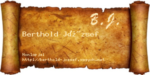Berthold József névjegykártya