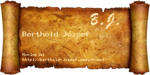 Berthold József névjegykártya