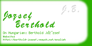 jozsef berthold business card